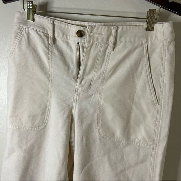 J.Crew Tapered Wide Leg Cream Pants Double Stitch Y2K Coastal Boho Preppy - Picture 13 of 14
